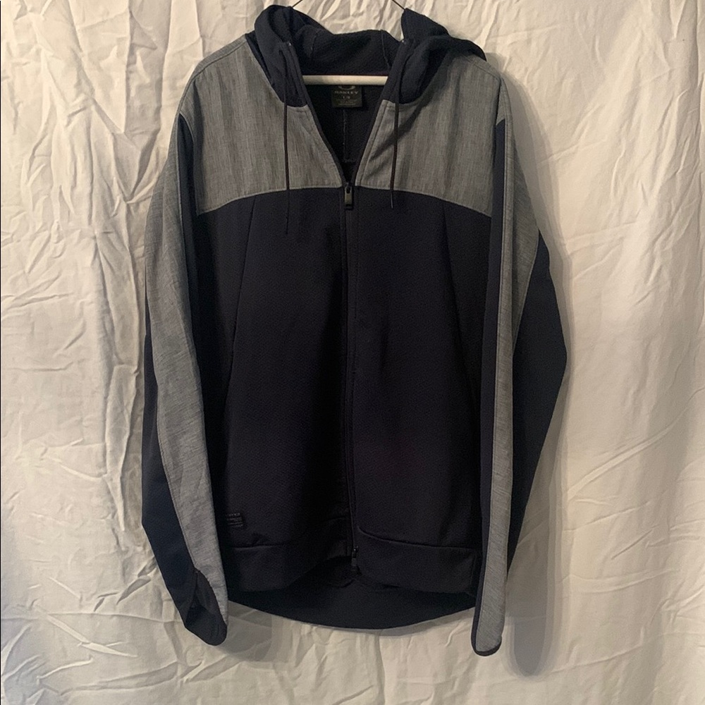 Oakley Performance Jacket Navy Blue and Gray w/Hood - Size L - Double Zipper